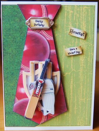 Cricket - Tie Shaped Card Front by Jane Wells