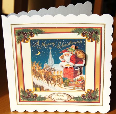 Christmas Vintage Santa 8x8ins Decoupage Topper by Jane Wells