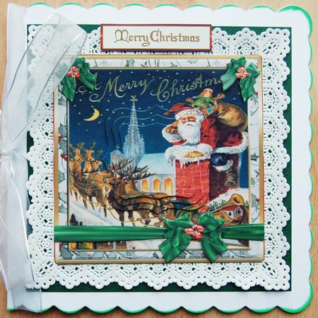 Christmas Santa 6x6ins Topper by Jane Wells