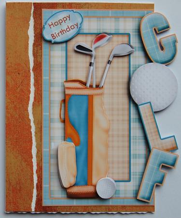 Golf Bag Over the Side Card & Decoupage by Jane Wells