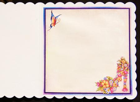 Floral Shoe Butterfly & Lace Insert 8x8in by Jane Wells