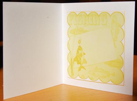Cream Fishing 8in Scallop Card Insert Panel Sheet by Jane Wells
