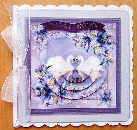 Beautiful Swans & Lilies Circular Pyramid by Jane Wells