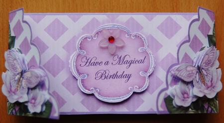 Lilac Butterfly Magical Birthday Lattice 3D Card Kit by Jane Wells
