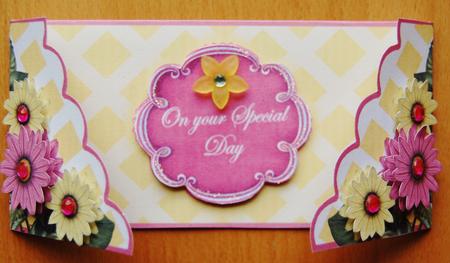 Pink Lemon Daisy Special Day Lattice 3D Card Kit by Jane Wells
