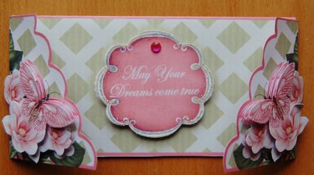 Pink Butterfly Dreams Come True Lattice 3D Card Kit by Jane Wells