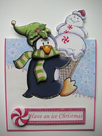 Have an Ice Christmas Over the Edge Card by Jane Wells