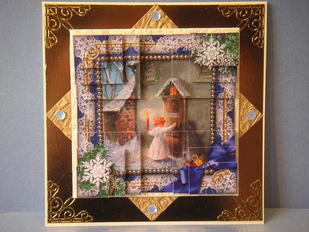 Choirboy Knocking Snow All 4 Corner Stacker Card Front by Jane Wells