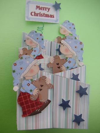 Little Boy with Gingerbread Cascade Card Kit by Jane Wells
