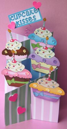 Cupcake Kisses Cascade Card Kit by Jane Wells