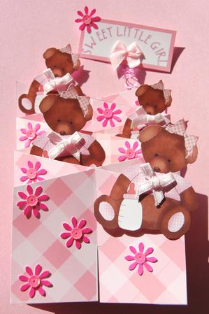 Tatty Ted Baby Girl Cascade Card Kit by Jane Wells