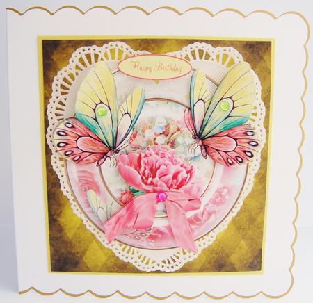 Butterfly Heart Topper with Decoupage by Jane Wells
