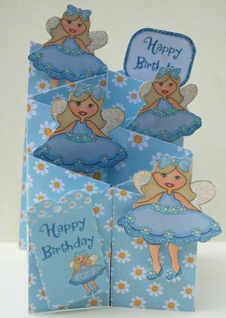 Blonde Fairy in Blue Dress Cascade Card Kit by Jane Wells
