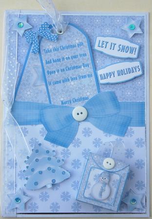 3D Snowman Giftbag and Tag Tree Decoration A4 Card Kit by Jane Wells