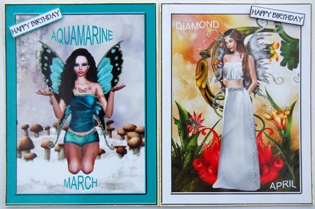 Aquamarine and Diamond Birthstone Fairies 2 by Jane Wells