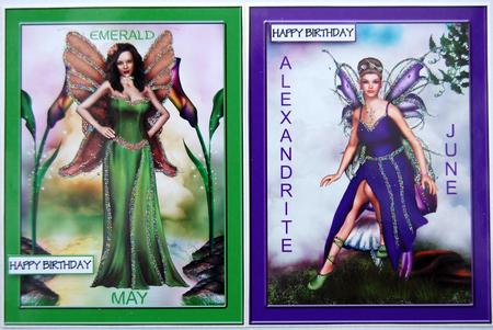 Emerald and Alexandrite Birthstone Fairies 3 by Jane Wells