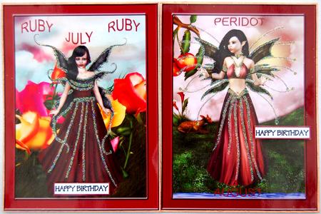 Ruby and Peridot Birthstone Fairies 4 by Jane Wells