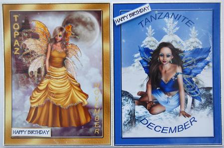 Topaz and Tanzanite Birthstone Fairies 6 by Jane Wells