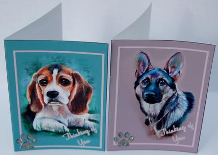 Alsation + Beagle Dog Notelets 4 by Jane Wells