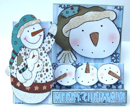 Snowman Having Fun Christmas Side Stepper by Jane Wells
