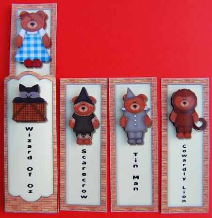 4 Bookmarks & Bookmark Envelope - Wizard of Oz by Jane Wells