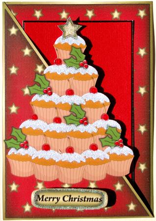 Cupcake Christmas Tree Cut and Fold by Jane Wells