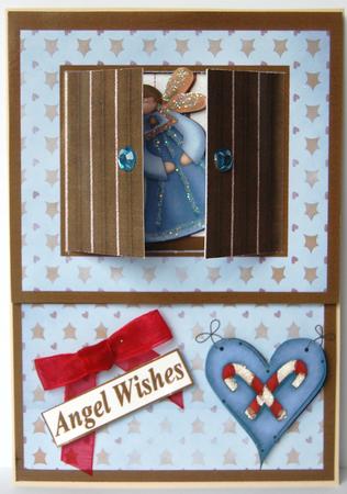 Open the Door! Christmas Angel Wishes Card by Jane Wells