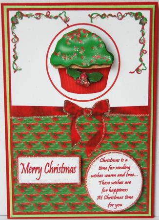 Christmas Pudding Card Front by Jane Wells
