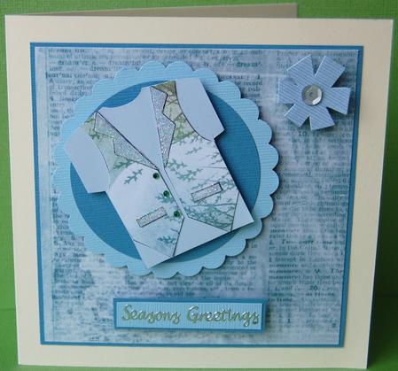 Winter Time Waistcoat Shaped Card by Jane Wells