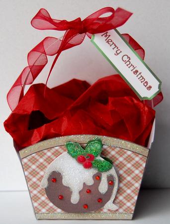 Christmas Pud Basket by Jane Wells