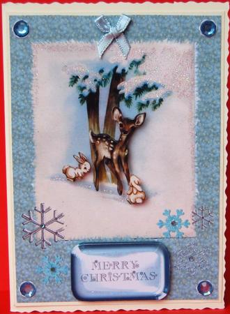 A4 Christmas Retro Cute Fawn by Jane Wells