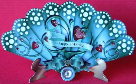 Hearts & Swirls Fan & Stand by Jane Wells