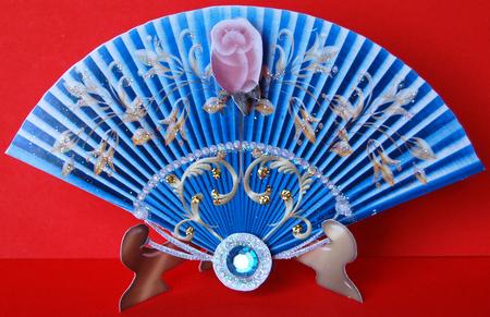 Rose Bud and Pearls Fan & Stand by Jane Wells