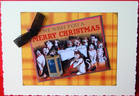 Kitty Christmas Card Front by Jane Wells
