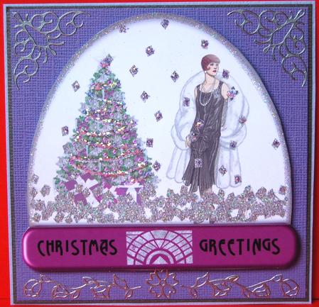 Art Deco Lady Snow Globe Topper by Jane Wells