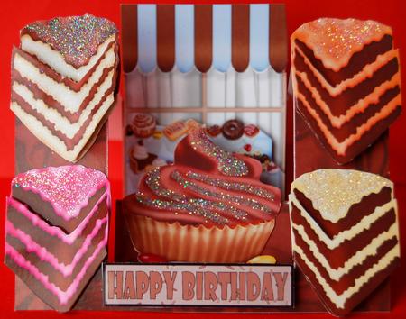 Slice of Chocolate Cake decoupage stepper card kit by Jane Wells