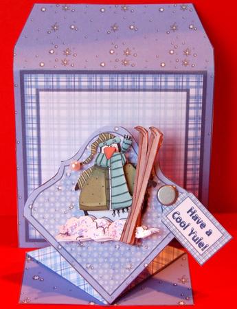Penguin & Skis 'spring Pop Up' Card & Boxelope Kit by Jane Wells