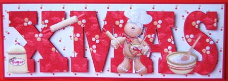 Xmas Christmas Cookie Large Dl Card by Jane Wells