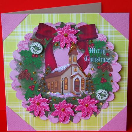 Pink Wreath Christmas by Jane Wells