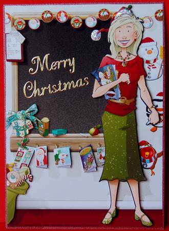 Christmas Thank You Teacher Female A4. by Jane Wells