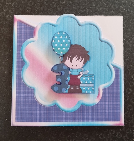 Boys 3rd Birthday Scalloped Over the Edge Card by Jane Williams