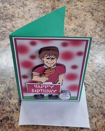 Football Guy (red & White) - Decoupage by Jane Williams