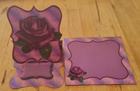 Purple Rose Bracket Easel Card by Jane Williams