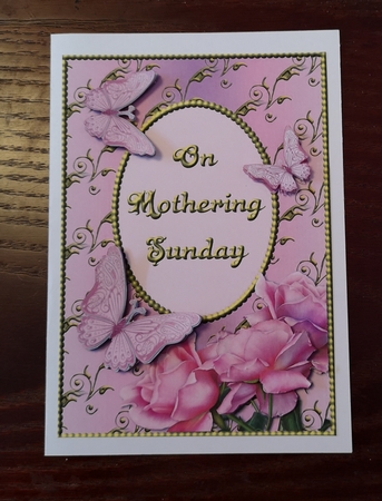 Pink Rose Corner with Butterflies - Mothering Sunday by Jane Williams