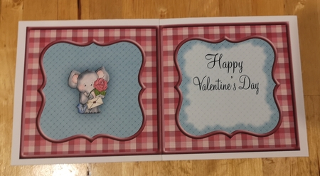 Happy Valentine's Day Elephant Square Card Insert by Jane Williams