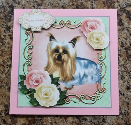 BLUE YORKSHIRE TERRIER quick card sheet by Jane Williams