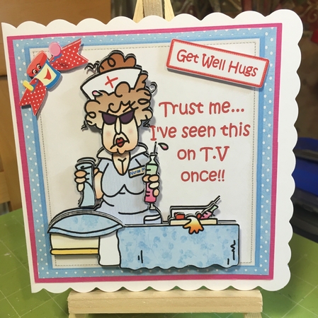 8x8 Nurse Margaret watches TV. mini kit by Jane Amber