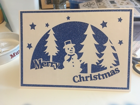 Merry Christmas Snowman Card by Jane Amber