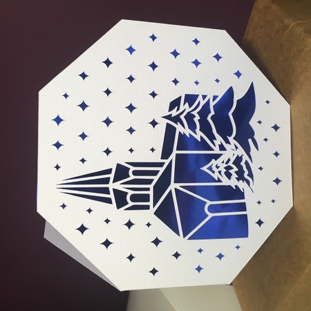 CHRISTMAS CHURCH OCTAGON CARD by Jane Amber