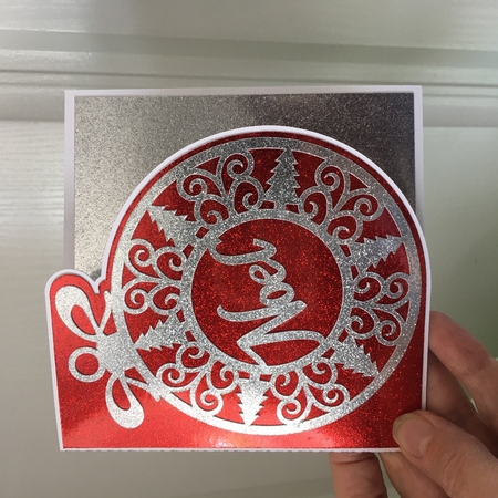 Noel Bauble Edge Card by Jane Amber